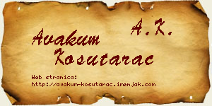 Avakum Košutarac vizit kartica